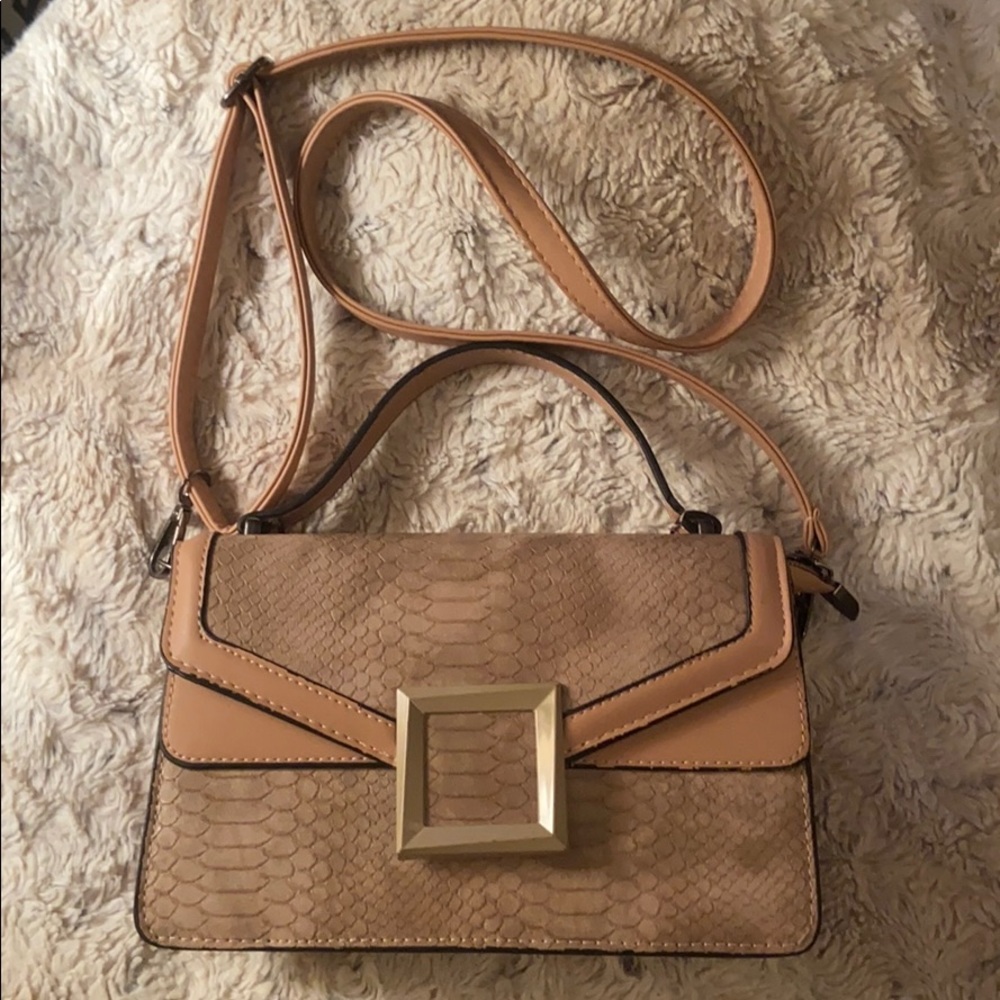 Beige Snakeskin Handbag